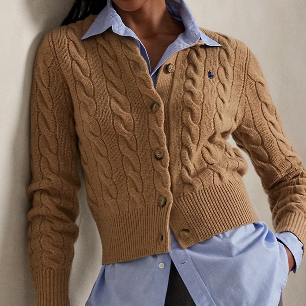 Cable-Knit Wool-Cashmere Cardigan - Picture 2 of 4
